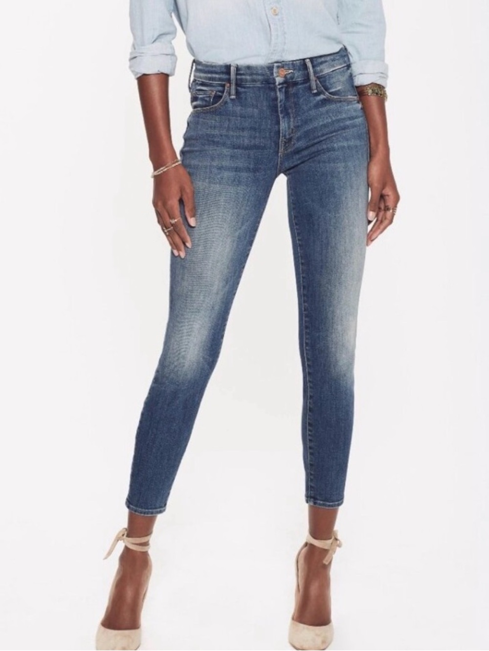 Mother Denim The Looker Crop in Come Sundown